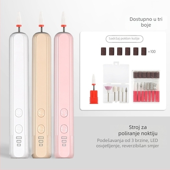 Youaolai Generacija 1 Sve-u-jednom električni alat za njegu noktiju s 100 brusnih diskova – alat za uklanjanje i poliranje noktiju, za kućnu upotrebu