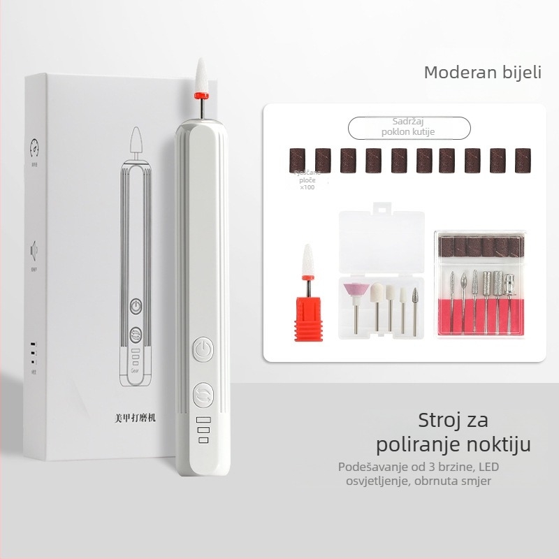 Youaolai Generacija 1 Sve-u-jednom električni alat za njegu noktiju s 100 brusnih diskova – alat za uklanjanje i poliranje noktiju, za kućnu upotrebu