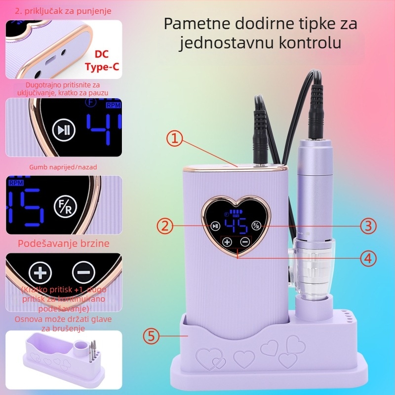 Osanuv j1 pilnik za nokte, punjiv, 45000 RPM, profesionalni električni pilnik za nokte, podrijetlo Dongguan