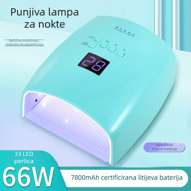 66W bežična lampica za nokte s terapijom svjetlom za sušenje laka