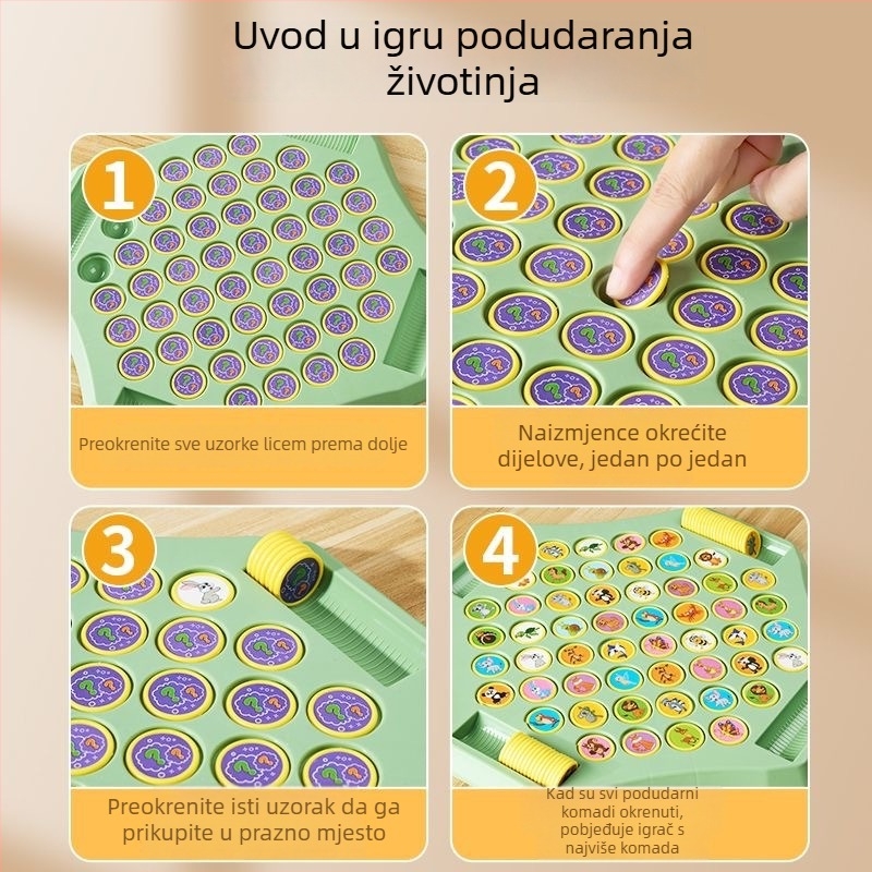 Stolna igra za četiri igrača s mehanizmom preokreta i podudaranja, interakcija roditelj-dijete, logičko razmišljanje, obrazovna igra, plastična konstrukcija