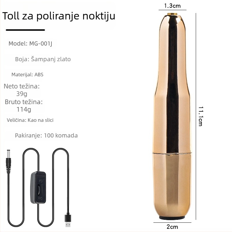 Mini USB električna brusilica za nokte - prijenosni manikurski alat Mg-001 od Lidan - profesionalna salonska kvaliteta