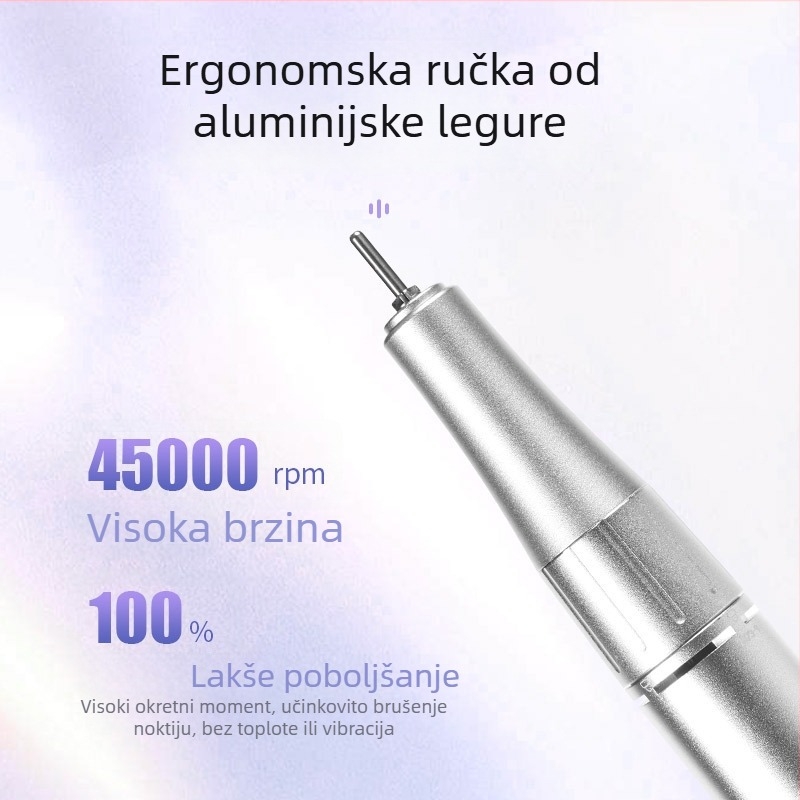 Prijenosna električna mašina za brušenje i poliranje noktiju za profesionalnu manikuru, model JF-607, 45000 rpm