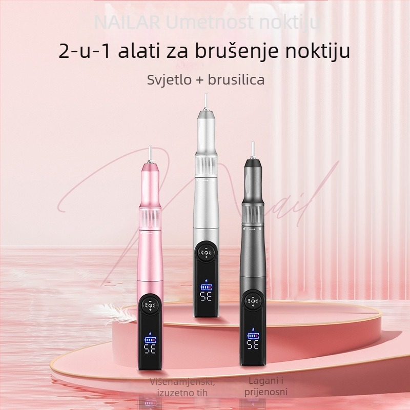Dvostruko funkcionalna pilnica za nokte i lampica za sušenje — ručna, prijenosna, nehrđajući čelik, 257 g, marka che gel, licencirana privatna oznaka