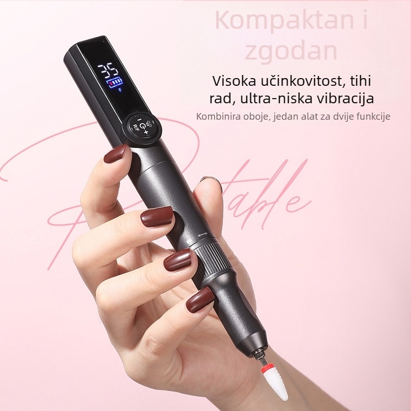 Dvostruko funkcionalna pilnica za nokte i lampica za sušenje — ručna, prijenosna, nehrđajući čelik, 257 g, marka che gel, licencirana privatna oznaka
