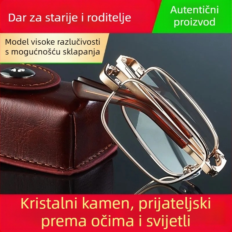Naočale za čitanje s punim okvirom, leće s zaštitom od plavog svjetla, okvir od PC i metala, pogodne za okruglo lice