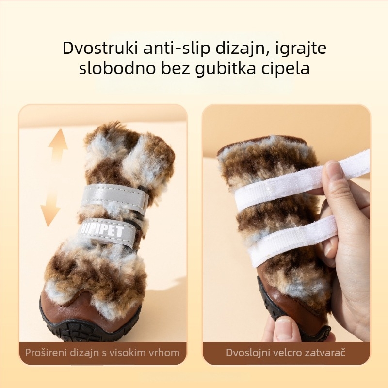 Zimske čizme za pse s flis podstavom, visokim krojem, vodootporne, od poliestera, kaubojski stil, za velike i male pse.