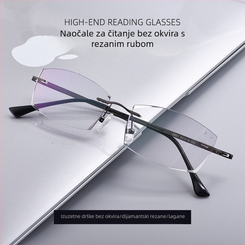 Rimless presbiopijske naočale s filtrom protiv plavog svjetla, ultra lagane, visoke rezolucije za starije osobe