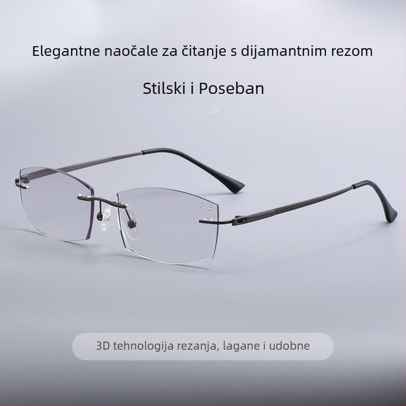 Rimless presbiopijske naočale s filtrom protiv plavog svjetla, ultra lagane, visoke rezolucije za starije osobe