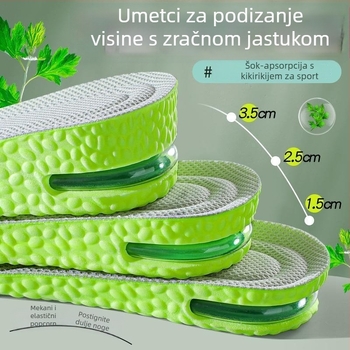 Uložak za povećanje visine s zračnom jastučićem za platnene cipele – PU + zračna jastučić, unisex