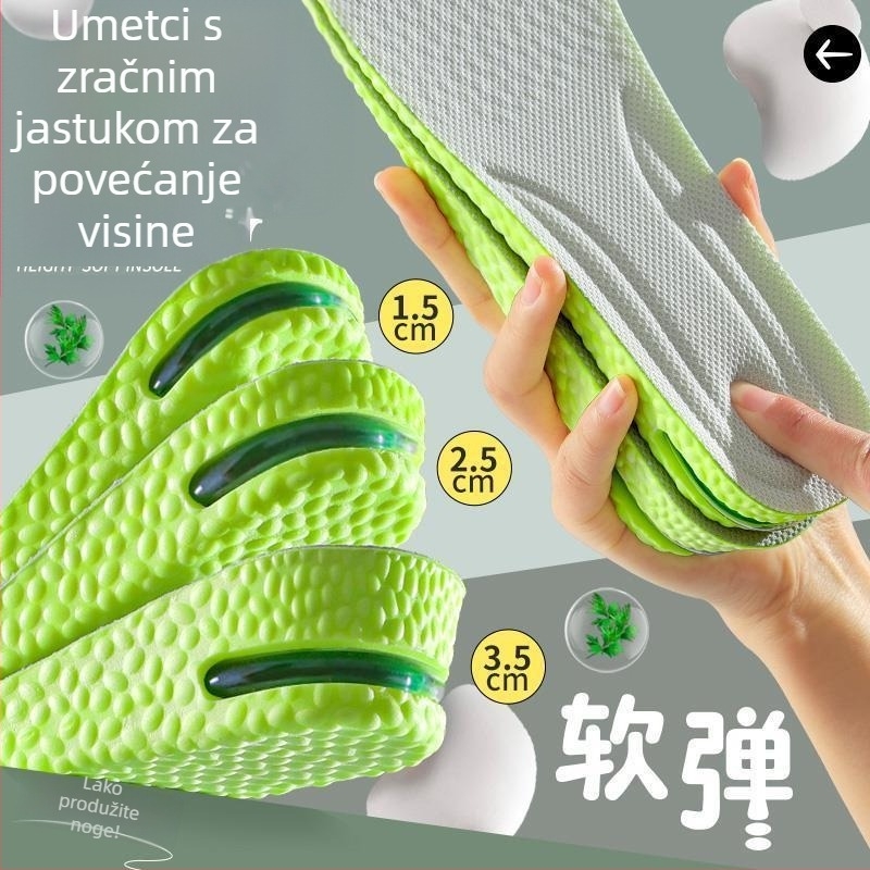 Uložak za povećanje visine s zračnom jastučićem za platnene cipele – PU + zračna jastučić, unisex