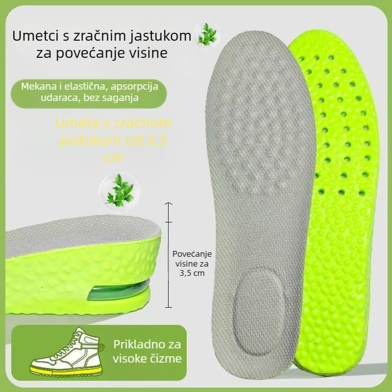 Uložak za povećanje visine s zračnom jastučićem za platnene cipele – PU + zračna jastučić, unisex