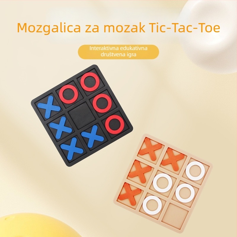 Edukativna igra Tic-Tac-Toe za djecu – ekološki plast, interaktivna obrazovna igra, injekcijsko oblikovanje ne blijedi, ploča se ne može složiti, za djecu 4–6 godina