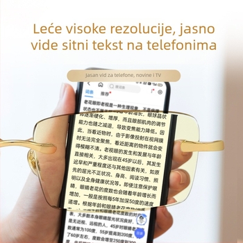 Bezokularne naočale za čitanje s kristalnim lećama, poslovni stil za odrasle s okruglim licem