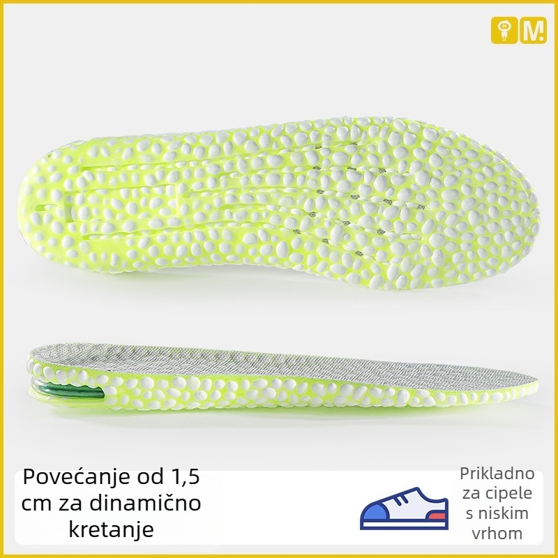 Unisex ulošci za obuću s popcorn zračnom jastučićem — cijeli ulošak, povećani, za tenisice, kožne cipele, čizme