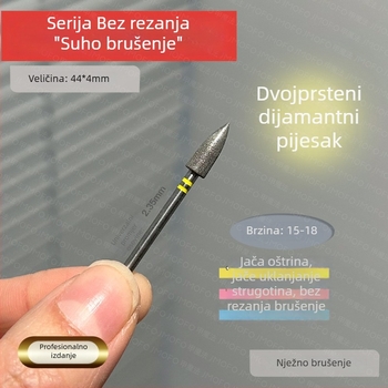 Glava za predobradu noktiju - japanski stil uklanjanja kožice, ruski stil dvostrukog standarda kuglasta glava, metal, 7 g