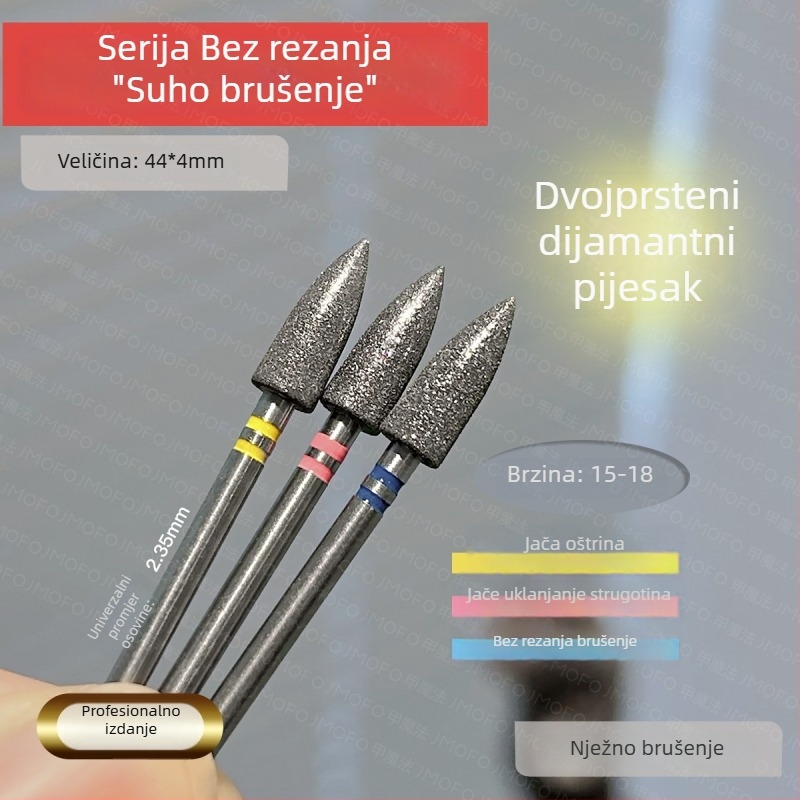 Glava za predobradu noktiju - japanski stil uklanjanja kožice, ruski stil dvostrukog standarda kuglasta glava, metal, 7 g