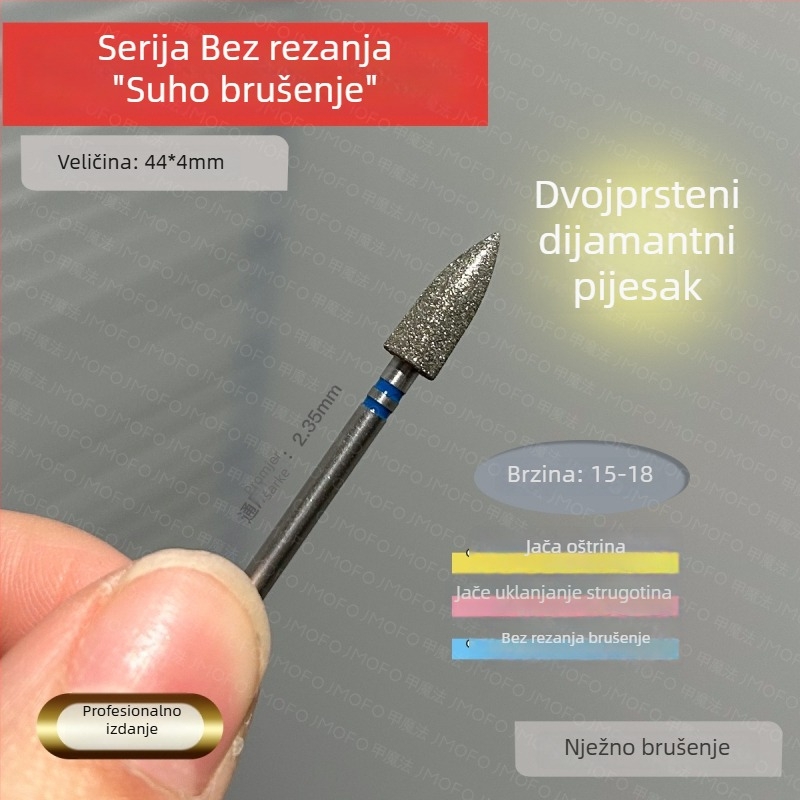 Glava za predobradu noktiju - japanski stil uklanjanja kožice, ruski stil dvostrukog standarda kuglasta glava, metal, 7 g