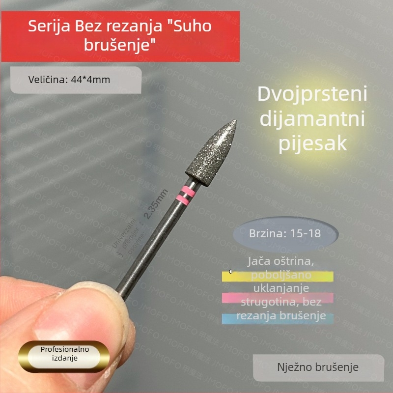 Glava za predobradu noktiju - japanski stil uklanjanja kožice, ruski stil dvostrukog standarda kuglasta glava, metal, 7 g