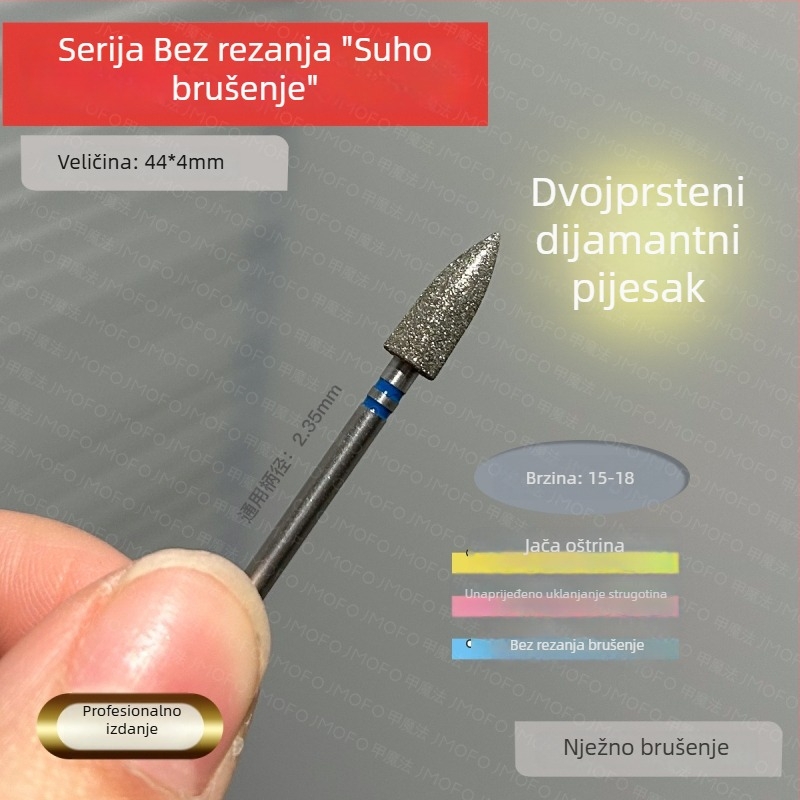 Glava za predobradu noktiju - japanski stil uklanjanja kožice, ruski stil dvostrukog standarda kuglasta glava, metal, 7 g