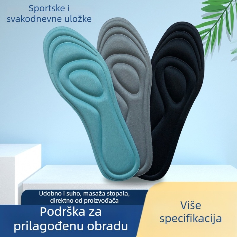 Uložci za cipele s podrškom luka, upijaju znoj i pružaju prozračnost, od pamuka, cijela uloška, unisex, sve sezone