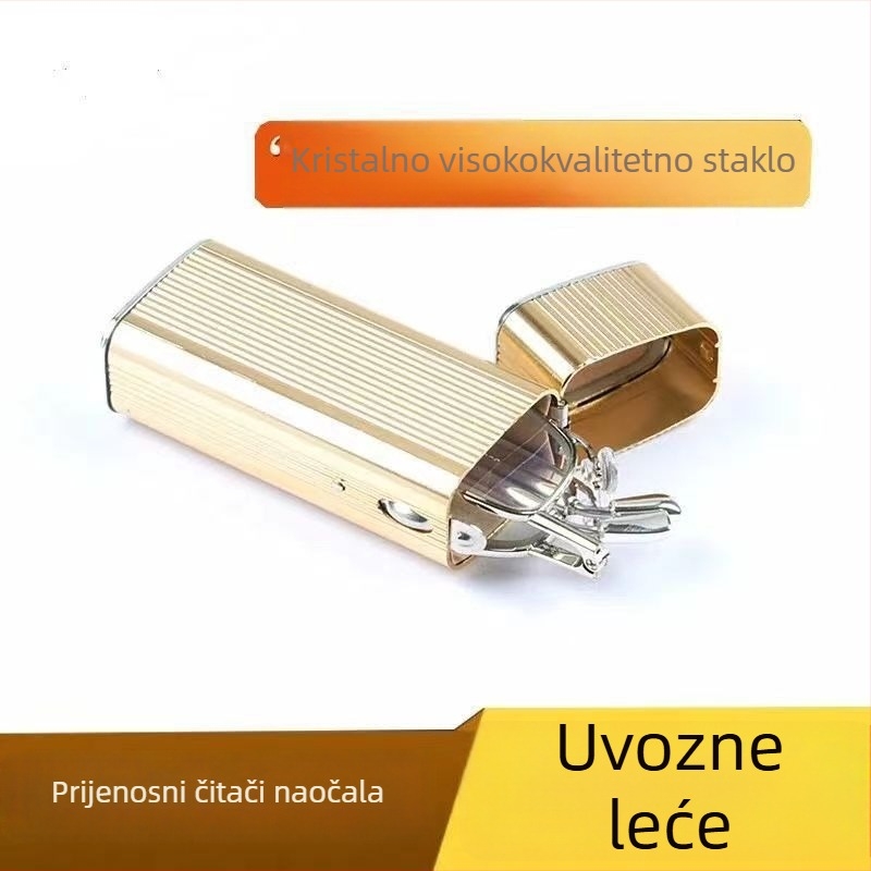 Naočale za čitanje, staklene leće, metalni puni okvir, kvadratni dizajn, za daljinsko i blizinsko viđenje