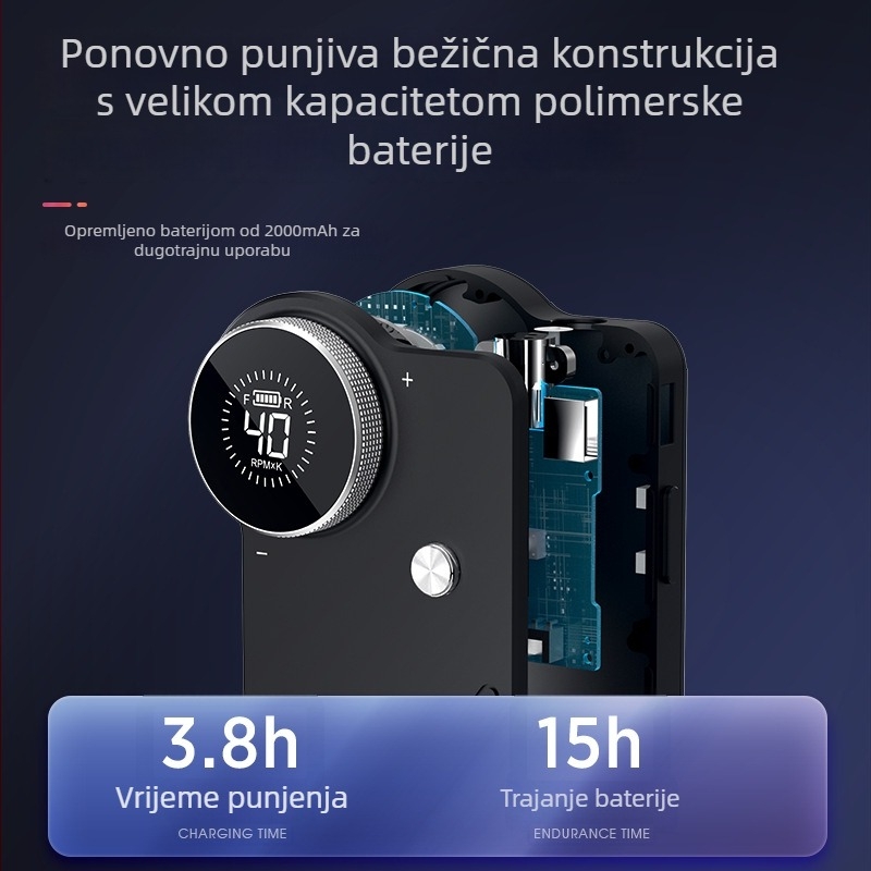 UV-902 Bezkartični elektromotorni pilnik za nokte s velikim zaslonom i metalnim kućištem