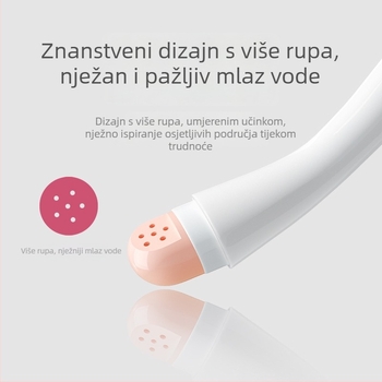 Vaginalni irigator – pritisnuti dizajnirani uređaj za higijenu perineuma; Materijali: TPE/PP; Kategorija: vaginalni irigator; Način korištenja: stisnite; Porijeklo: Zhejiang; Metoda proizvodnje: Blow molding