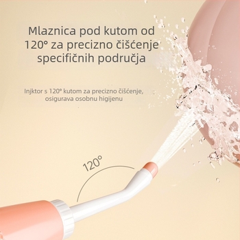 Vaginalni irigator – pritisnuti dizajnirani uređaj za higijenu perineuma; Materijali: TPE/PP; Kategorija: vaginalni irigator; Način korištenja: stisnite; Porijeklo: Zhejiang; Metoda proizvodnje: Blow molding