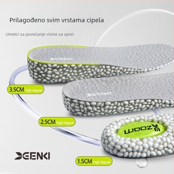 RUNWING BMHZG Cjelovite uloške za cipele s zračnim jastučićem, povećanje visine, materijal popcorn + Lycra, anti-odor