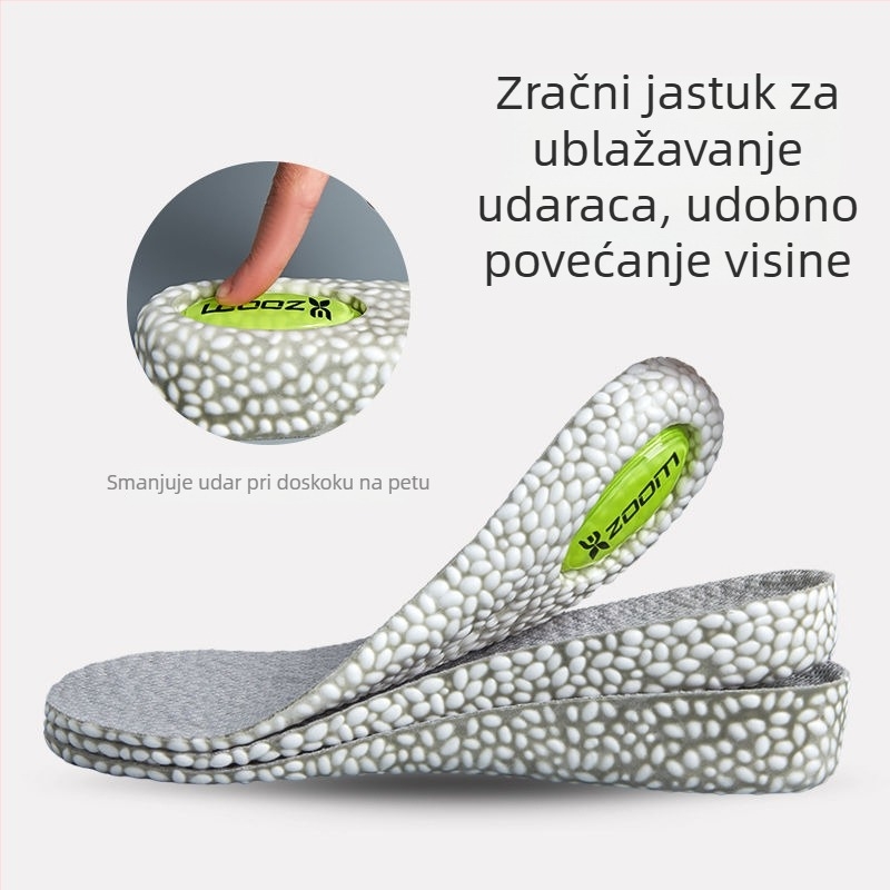 RUNWING BMHZG Cjelovite uloške za cipele s zračnim jastučićem, povećanje visine, materijal popcorn + Lycra, anti-odor