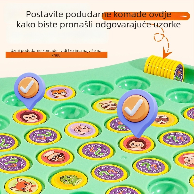 Memorijska flip šah - stolna igra za roditelj-dijete interakciju (plastika, za djecu 4-6 godina, za dva igrača)