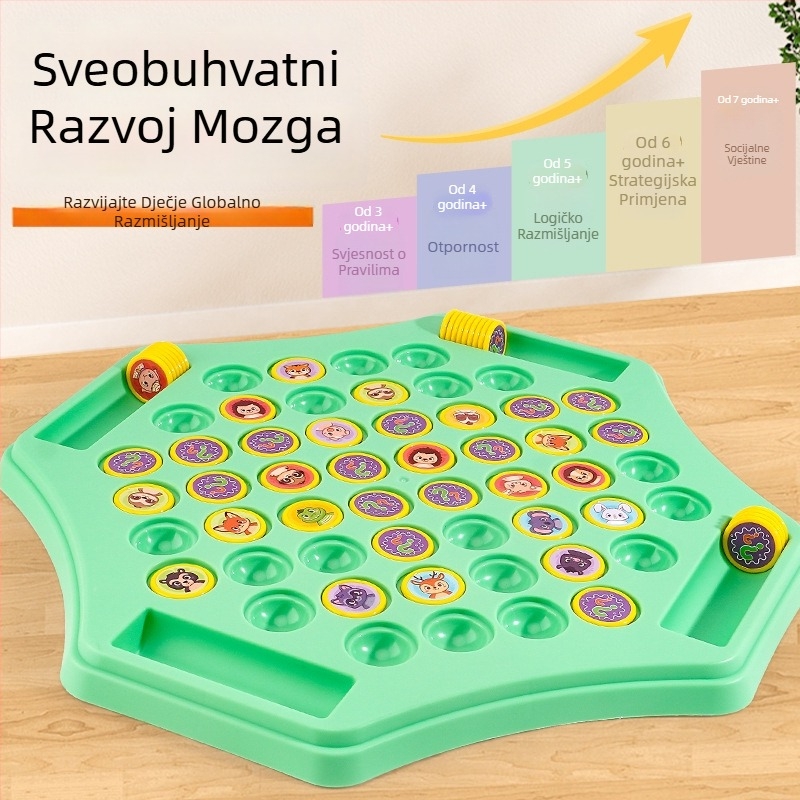 Memorijska flip šah - stolna igra za roditelj-dijete interakciju (plastika, za djecu 4-6 godina, za dva igrača)