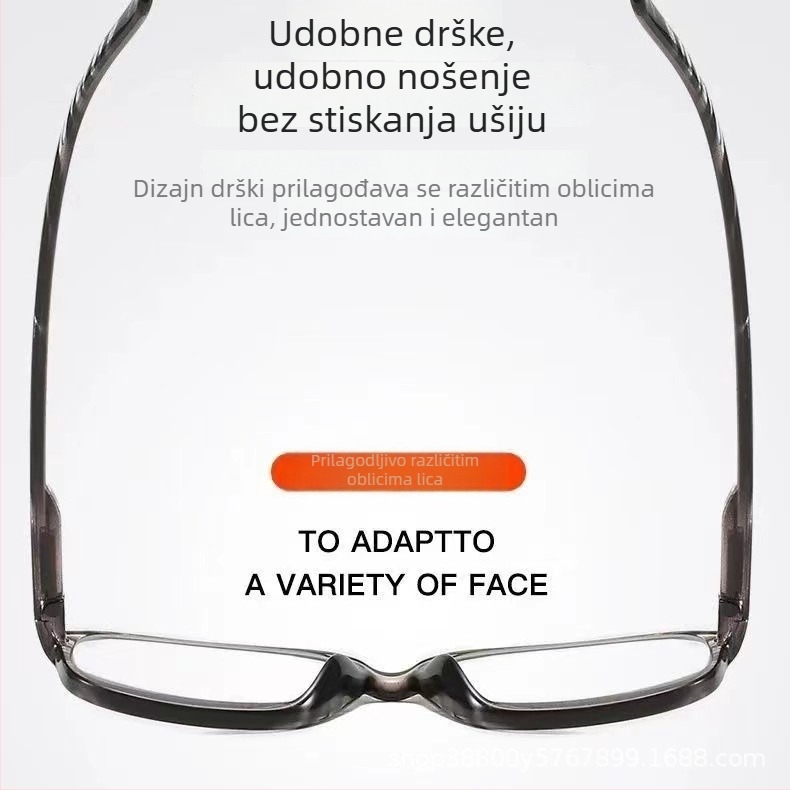 450500550600 Očale za čitanje s velikim okvirom i opružnim nogicama, prugasti uzorak, umjetnički retro stil