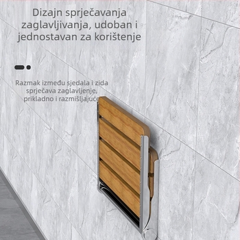 Zidni sklopivi kupaonski stolac od nehrđajućeg čelika, moderni minimalistički stil, marka elljn