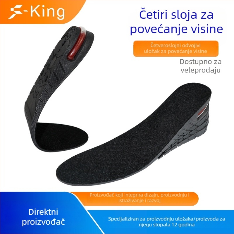 4-slojni odvojivi ulošci za povećanje visine, cijele duljine, za muškarce i žene, sportska obuća