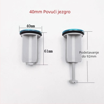 Plastični čep za umivaonik s podiznim mehanizmom, vučni tip (materijal: plastika; način uporabe: vučni; certifikacija: nema)