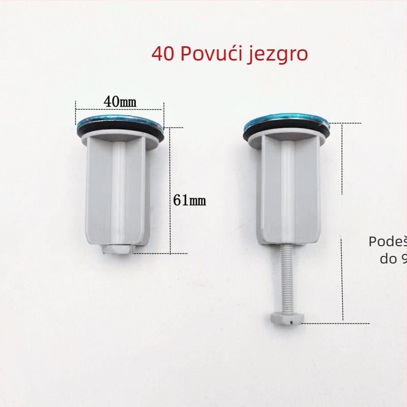 Plastični čep za umivaonik s podiznim mehanizmom, vučni tip (materijal: plastika; način uporabe: vučni; certifikacija: nema)