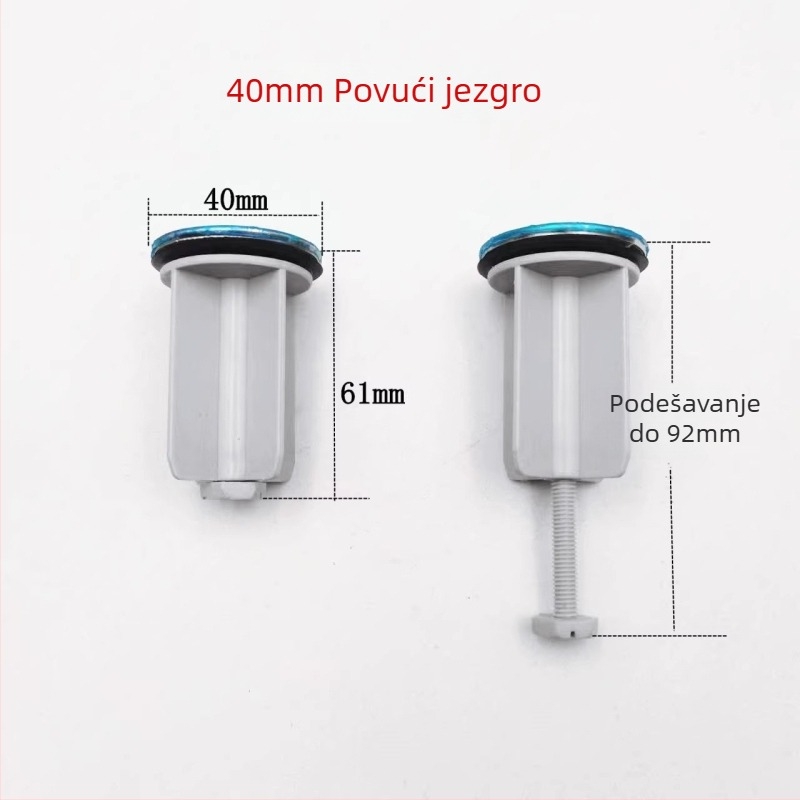 Plastični čep za umivaonik s podiznim mehanizmom, vučni tip (materijal: plastika; način uporabe: vučni; certifikacija: nema)