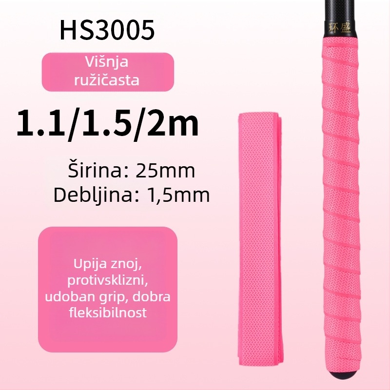 Navlaka za dršku štapa za ribolov s protukliznom trakom za upijanje znoja, produženi remen, navlaka za dršku badminton reketa — Brand: Huan sheng; Materijal: PU