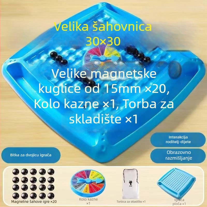 Magnetska indukcijska šahovska društvena igra - magnetska borbena stolna igra za usredotočeno razmišljanje i interakciju roditelja i djeteta (ABS materijal; magnetski; 14+ godina; unutarnja rekreacija; kognitivni razvoj)