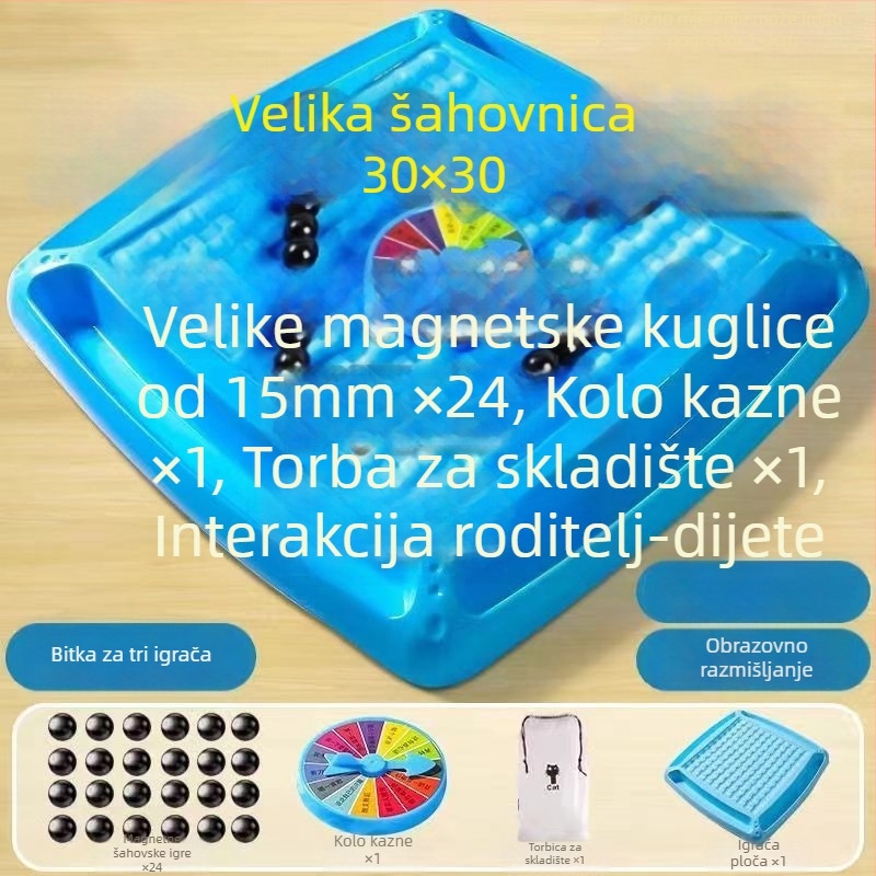 Magnetska indukcijska šahovska društvena igra - magnetska borbena stolna igra za usredotočeno razmišljanje i interakciju roditelja i djeteta (ABS materijal; magnetski; 14+ godina; unutarnja rekreacija; kognitivni razvoj)