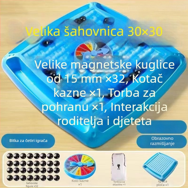 Magnetska indukcijska šahovska društvena igra - magnetska borbena stolna igra za usredotočeno razmišljanje i interakciju roditelja i djeteta (ABS materijal; magnetski; 14+ godina; unutarnja rekreacija; kognitivni razvoj)