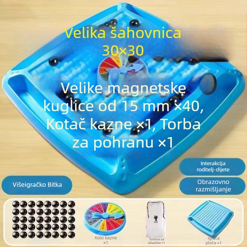 Magnetska indukcijska šahovska društvena igra - magnetska borbena stolna igra za usredotočeno razmišljanje i interakciju roditelja i djeteta (ABS materijal; magnetski; 14+ godina; unutarnja rekreacija; kognitivni razvoj)