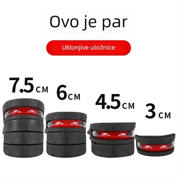 Uložak za povećanje visine za muškarce i žene, nevidljiv, udoban, apsorpcija udara zračnim jastučićem, puna uložak, sportska meka podloga