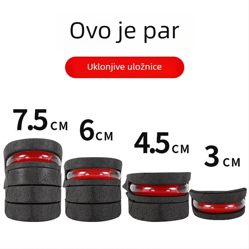 Uložak za povećanje visine za muškarce i žene, nevidljiv, udoban, apsorpcija udara zračnim jastučićem, puna uložak, sportska meka podloga