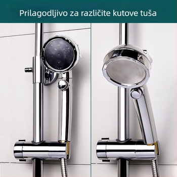 Držač za tuš bez bušenja s podesivom visinom šipke – ABS materijal, Snap-in ugradnja, kupaonica Yujiangmu
