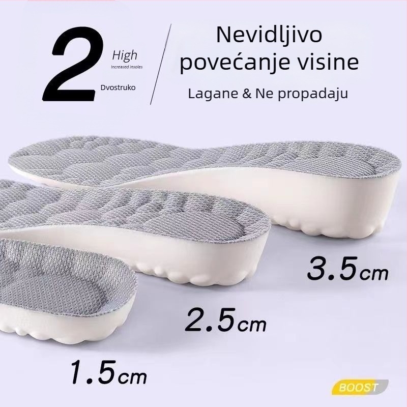 Uložak za povećanje visine – izuzetno mekan, prozračan, antibakterijski, debeli uložak za muškarce i žene