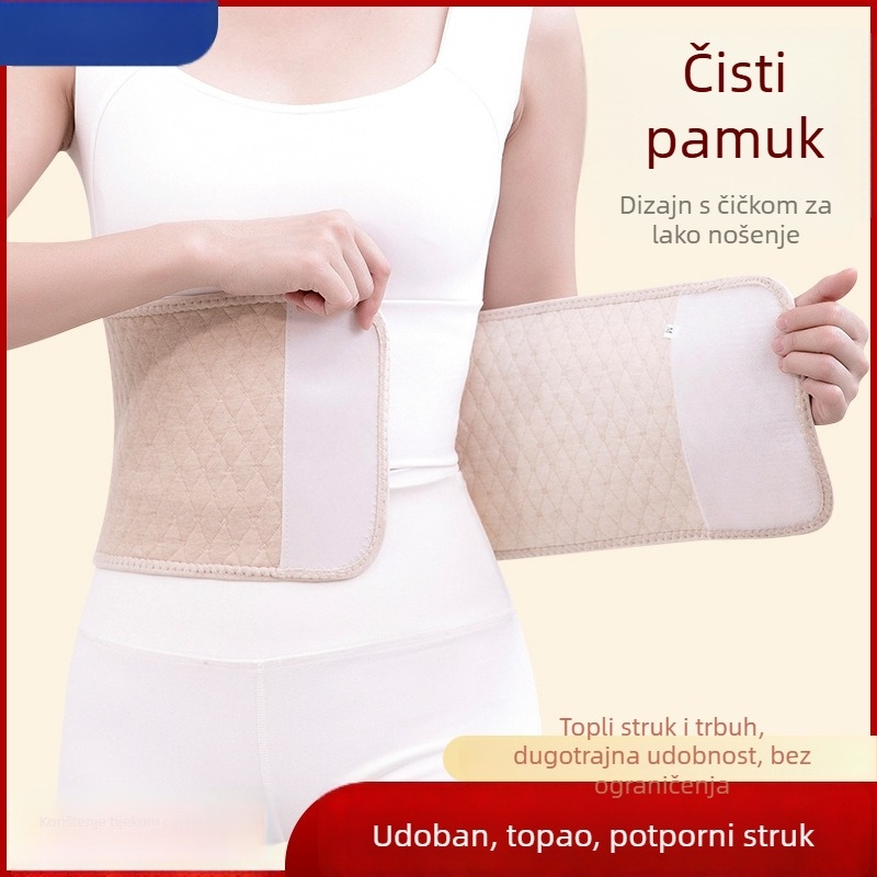 Pojas za struk od 100% pamuka za zagrijavanje i zaštitu trbuha — unisex, tanak, za sve sezone