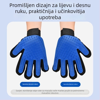 Rukavice za njegu mačaka s četkom za uklanjanje dlaka i masažnim češljićem za kupanje